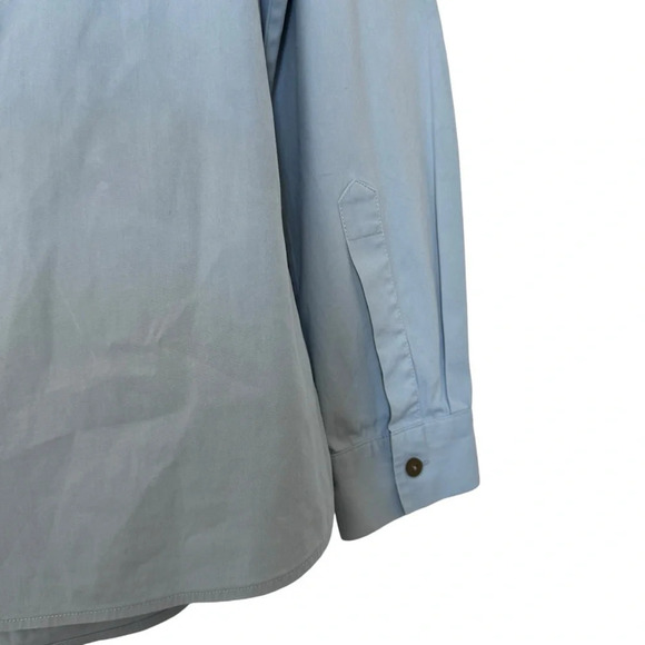 Piazza Sempione Light Blue Ruffle Button Down Shirt Blouse Made in Italy Sz M/8 - Picture 10 of 16